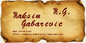 Maksim Gabarević vizit kartica